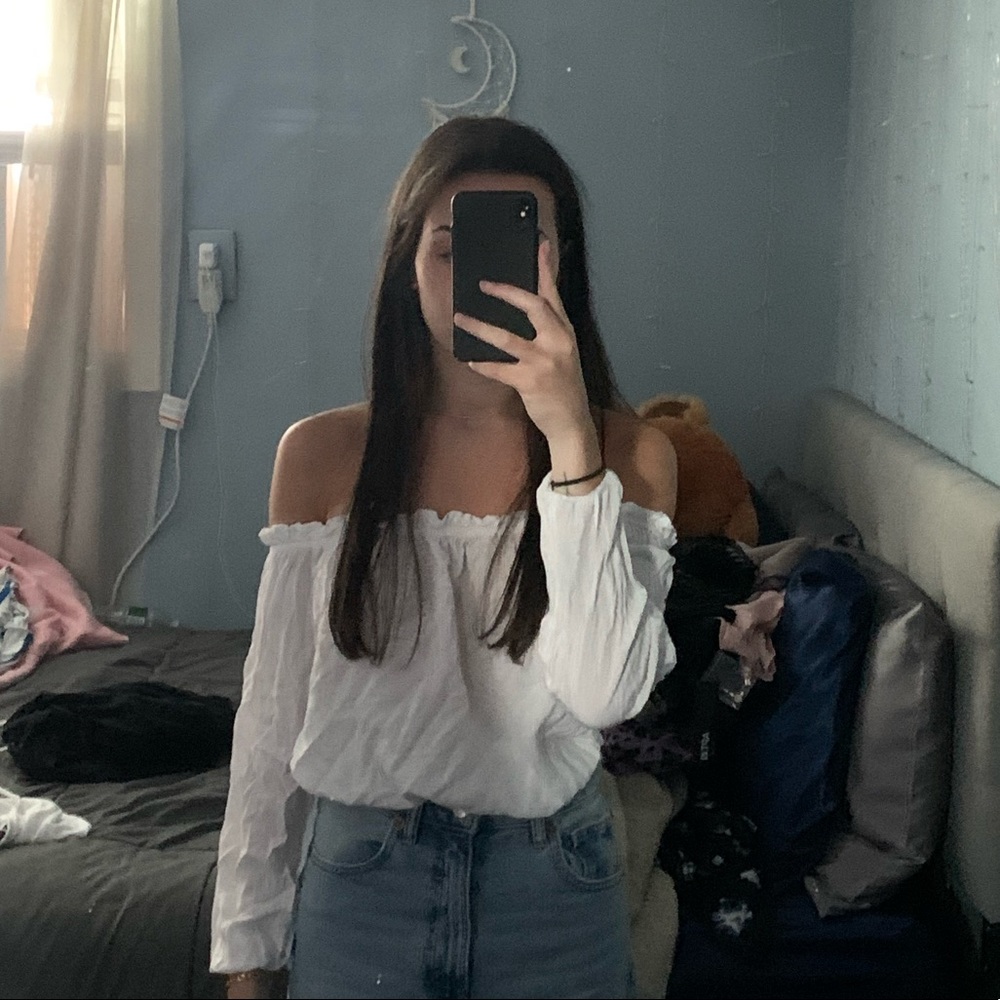 white off the shoulder top